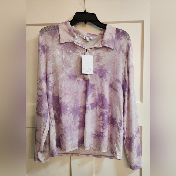 Love, Fire. Sheer long sleeve blouse with tank. Size 1X. Nwt - Picture 1 of 2